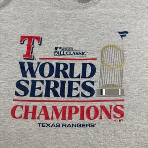 Texas Rangers World Series MLB 2023 Champions T-Shirt 2XL XXL Gray Fall Classic